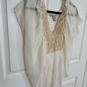 Elegant Cream Lace Women's Top